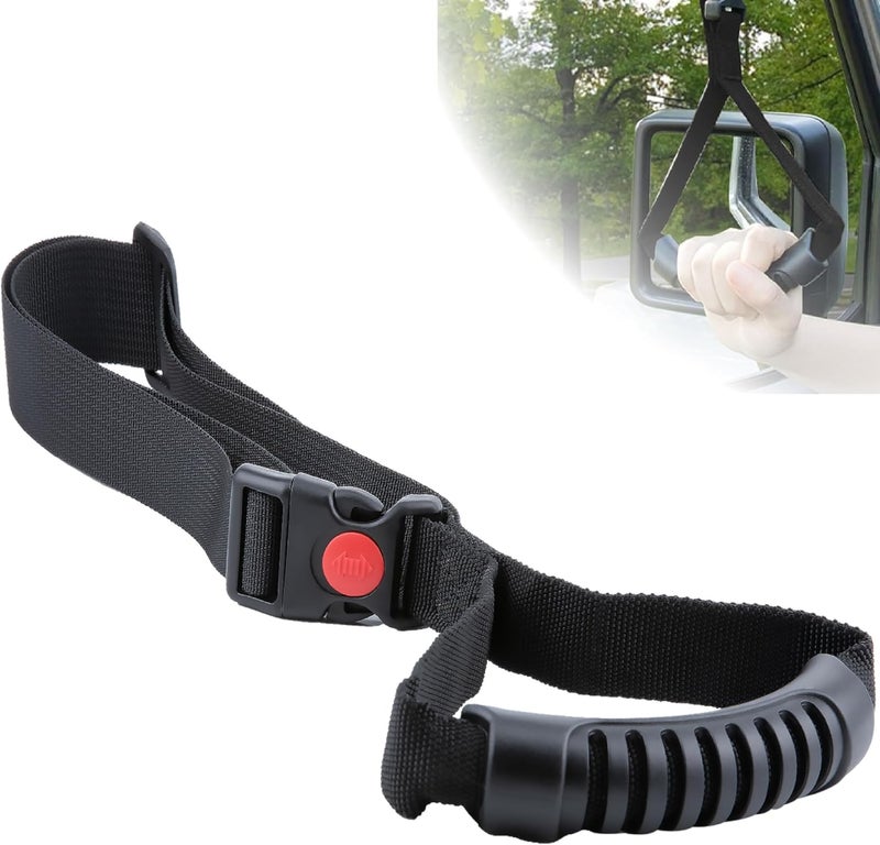 ecocstm Car Adjustable Grab Handles, Car Handle Assist, Safety Handle Portable Vehicle Support Grab Bar for Trucks, SUVs, Jeeps, Vans, Cars and ATVs (Black) - Image 1